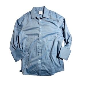 Charles Tyrwhitt Dress Shirt Men's 18/37 French Cuff Non Iron Slim Fit Button Up